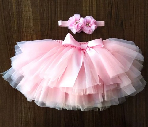Pink ruffle skirt fluffy - pink,