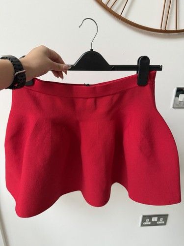 Red knitted skirt - red,