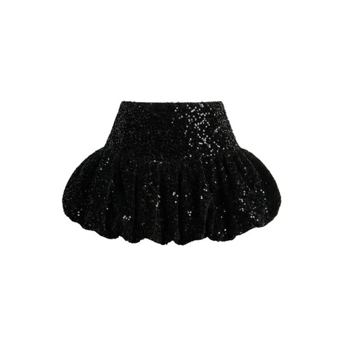Black sequin bubble skirt - black,